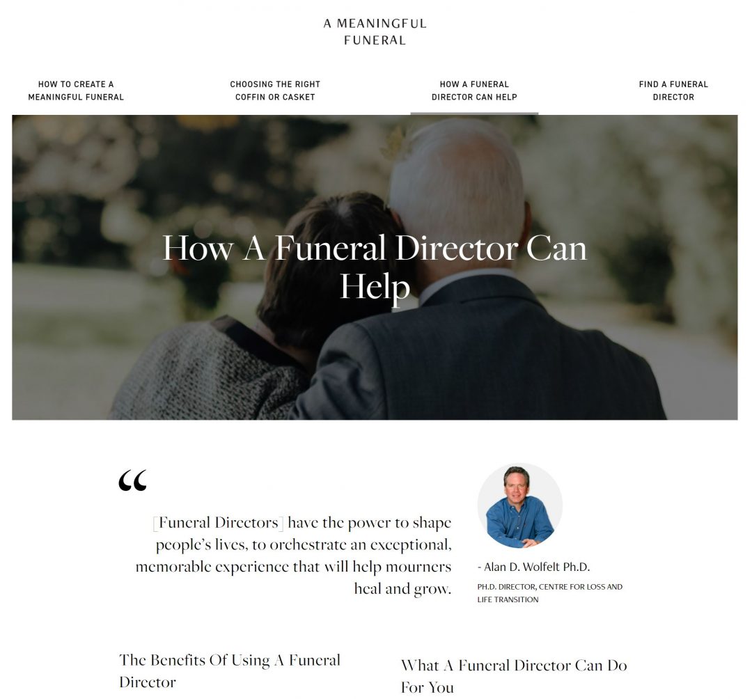 New website launched — A Meaningful Funeral Ashton Manufacturing